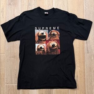 Supreme Black T-Shirt with Muppet Graphic Size Large